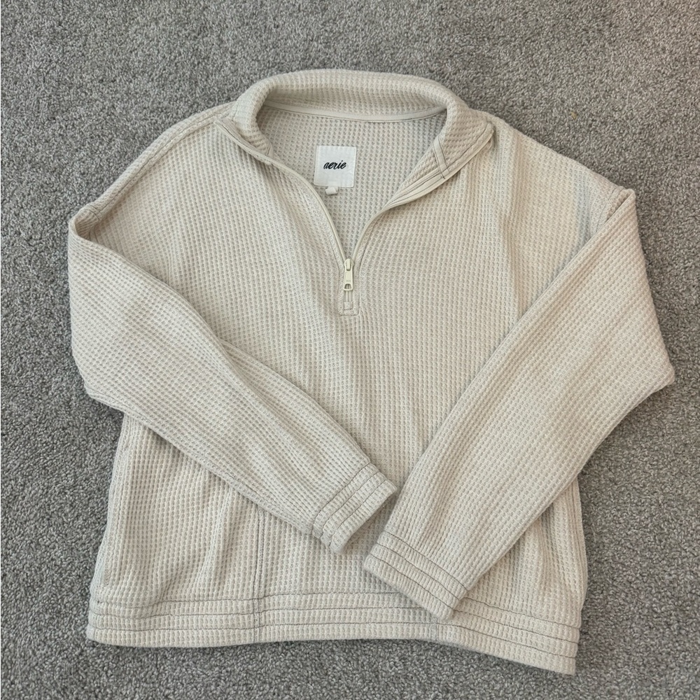 3/4 Zip waffle jacket